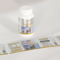 Étiquettes autocollantes personnalisées en vinyle imperméable pour emballages de médicaments et compléments alimentaires, impression en rouleau, logo produit privé, OEM ODM
