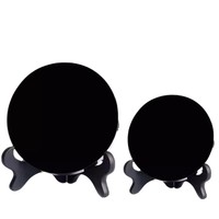 Miroir rond en obsidienne naturelle, décoration pour la maison, le bureau, le salon, la chambre à coucher, le balcon
