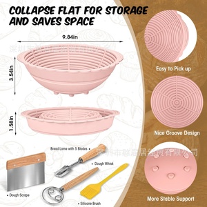 ชุ<span class=keywords><strong>ด</strong></span>ตะกร้าหมักขนมปังความจุขนาดใหญ่ชามหมักแป้งเครื่องมืออบขนมแบบพับได้ - Product Image 4