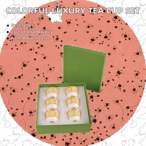 European Style Light Luxury Colorful Six <b>Small</b> Tea Cups, Home Banquet Souvenirs, Tea Cup <b>Gift</b> <b>Box</b> - Product Image 2