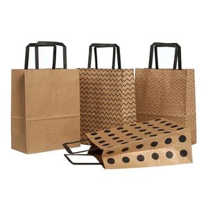 Bolsa de Embalaje Personalizada para Comida de Restaurante, Sushi para Llevar, con Asa, Materiales Reciclados, Papel Kraft Marrón, Diseño Personalizado - Product Image 5