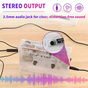 맞춤형 로고 투명 카세트 플레이어 BT 5.0 MP3 하이파이 사운드 레트로 노스탤지어 더블 트랙 자동 리버스 테이프 레코더 - Product Image 3