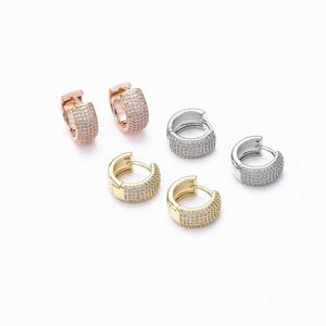 Zhenlu Jewelry Clip-on Earrings Gold <b>Silver</b> Rose Gold Micro Insert Zirconia <b>Hoop</b> Party Fashion Jewelry - Product Image 1