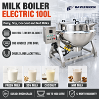 Cuiseur Agroalimentaire à Double Paroi 100L Acier Inoxydable 304 Structure à Deux Chambres pour Lait de Soja Tofu Ébullition