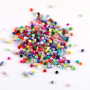 Perles de verre mélangées 4 mm, perles rondes en vrac pour la fabrication de bijoux, bracelets, colliers, fournitures de bricolage - Product Image 3