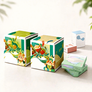 Caja de Embalaje Corrugada con Diseño Ilustrado Personalizado FX Premium, Tema Orgánico, Cartón para Exhibición de Marca Artesanal - Product Image 1
