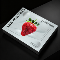 Premium aardbeien golfkartonnen cadeaudoos met UV-print handvat & magneetsluiting - milieuvriendelijk telescoopdesign