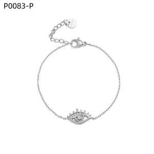 Pulsera Amy Amy Fashion con forma de ojo, cadena de circonia plateada, regalo de joyería para mujer, estilo moderno P0083 - Product Image 1