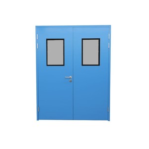 <span class=keywords><strong>Puerta</strong></span> Industrial de <span class=keywords><strong>Doble</strong></span> <span class=keywords><strong>Hoja</strong></span> para Cuarto Limpio, <span class=keywords><strong>Puerta</strong></span> de Purificación Manual de Acero Pintado Liso para Talleres Farmacéuticos y de Alimentos - Product Image 1