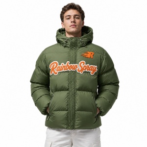 Veste matelassée imperméable pour homme, veste d'hiver rembourrée de style designer, veste en duvet <span class=keywords><strong>vert</strong></span> en polyester, veste matelassée personnalisée pour homme - Product Image 2
