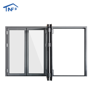 עיצוב אבטחה מודרני מתקפל אלומיניום מתקפל דלתות אקורדיון זכוכית מסך פיברגלס - Product Image 6