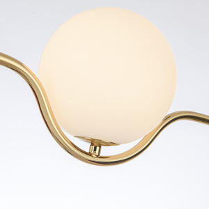 Lámpara colgante LED de araña de oro Lámpara de cristal de ópalo de metal dorado para uso doméstico - Product Image 4