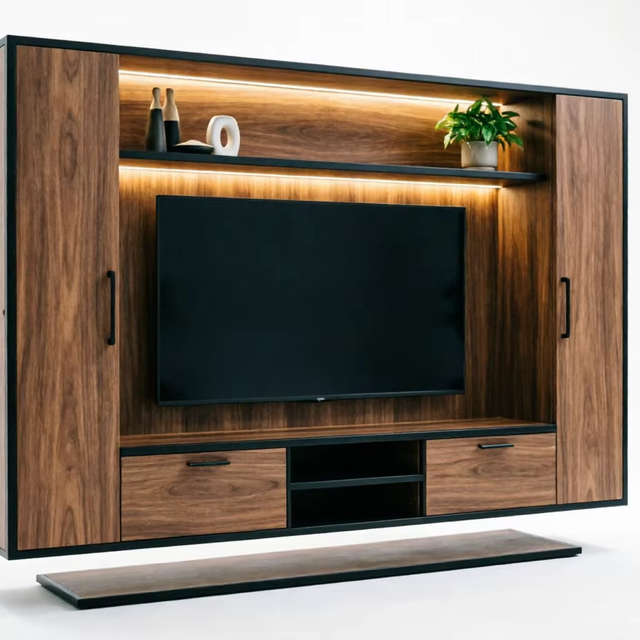 Wall Mounted Floating TV Cabinet High Gloss Lacquer Storage Unit with Drawers Custom Size for Bedroom Office