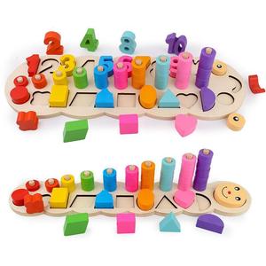 Premium Customizable Caterpillar-Themed Building Blocks Set Kids Creative Play OEM/ODM Colorful Stackable <b>Toys</b> Made of Wood - Product Image 5