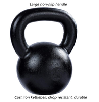 Kettlebell réglable haut de gamme en fonte peinte en noir avec logo personnalisé, vente en gros, 1-50 kg