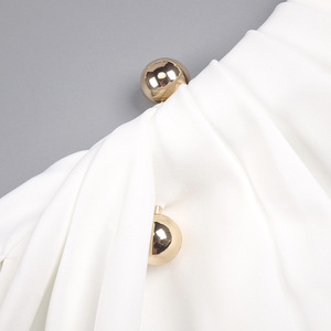 Elegante Abito <span class=keywords><strong>da</strong></span> Sera Bianco a Collo Alto con Maniche Lunghe, Sexy Vestito Lungo con Spacco, Abito Formale <span class=keywords><strong>da</strong></span> Cerimonia, Outfit <span class=keywords><strong>per</strong></span> Ospiti di <span class=keywords><strong>Matrimonio</strong></span> - Product Image 5