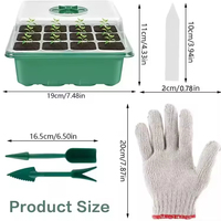 Kit de démarrage de semis hydroponique avec couvercle, bac de culture de 12 cellules pour pépinière, plateau de semis en plastique avec dôme