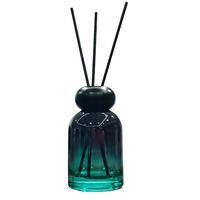 Bouteille de parfum diffuseur en verre vide, ronde, cylindrique, bleue, classique, avec bouchon à vis, 100 ml, 150 ml, fournie par l'usine