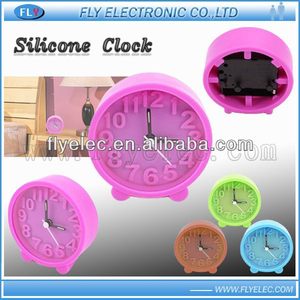 <span class=keywords><strong>Bonito</strong></span> reloj <span class=keywords><strong>despertador</strong></span> de mesa de silicona divertido de cuarzo - Product Image 4