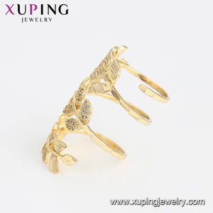 Anillo de Dedo Moderno de Joyería Elegante Xuping 16240, Diseño de Hojas con Baño de Oro, Anillo de Boda - Product Image 5