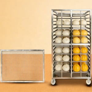 Chariot de service commercial robuste en acier inoxydable à double rangée, multi-niveaux, à quatre roues, résistant aux hautes températures, de qualité alimentaire - Product Image 1