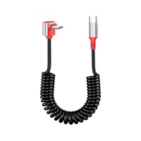Câble USB C vers USB C enroulé 100W PD, cordon de charge en silicone extensible à 90 degrés pour téléphone Android, tablette, voiture