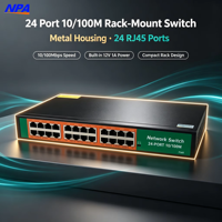 Commutateur Ethernet Full-Duplex 24 ports 10/100 Mbps ANPA AP-5024, boîtier métallique pour montage en rack, 12 Gbit/s, Plug & Play, empilable, QoS, en stock, garantie 2 ans