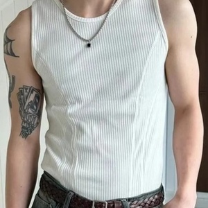 เสื้อกล้ามออกกำลังกายผู้ชายแบบเรียบง่ายสำหรับฤดูร้อน ออกแบบใหม่ ขายส่ง รับทำโลโก้ตามสั่ง - Product Image 6