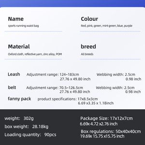 Correa de Lujo para Perros para Deportes al Aire Libre, Moderna y Resistente, con Riñonera Reflectante Multiusos, Talla Única, de Nailon - Product Image 2