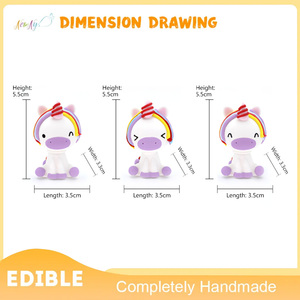 Produttore stravagante unicorno a forma di zucchero gommoso duro snack per bambini Dessert decorazione di torta animale Topper per editto commestibile - Product Image 2