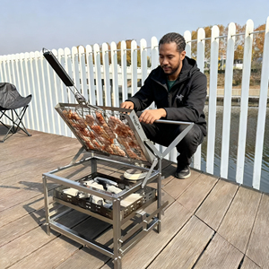 <span class=keywords><strong>Parrilla</strong></span> de Carbón Multifuncional BlazeFor, Construcción 100% en <span class=keywords><strong>Acero</strong></span> <span class=keywords><strong>Inoxidable</strong></span>, Resistente a la Oxidación, <span class=keywords><strong>Parrilla</strong></span> <span class=keywords><strong>para</strong></span> Exteriores <span class=keywords><strong>para</strong></span> Patio y Balcón - Product Image 2