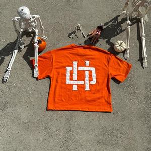 Camisetas de Algodón Grueso Estilo Urbano con Hombros Caídos, Diseño Gráfico Estampado, Oversize, Corte Recto y Estampado Puff para Hombre, Personalizadas OEM - Product Image 2