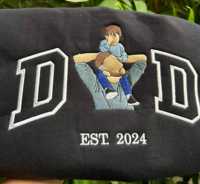 T-shirt brodé personnalisé pour papa OEM ODM, T-shirt brodé personnalisé pour père, T-shirt brodé personnalisé avec photo