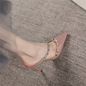 Moda specchio in <span class=keywords><strong>pelle</strong></span> con tacco <span class=keywords><strong>sandali</strong></span> da <span class=keywords><strong>donna</strong></span> colori personalizzati tacchi alti scivoli pantofole <span class=keywords><strong>sandali</strong></span> di lusso per le donne - Product Image 3