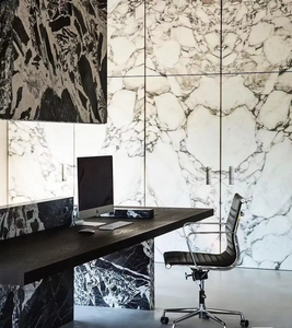 Fábrica de China de lujo Calacatta <span class=keywords><strong>Viola</strong></span> negro blanco mármol Panel pulido diseño moderno piedra placa grande losas para Hotel mejor precio - Product Image 6