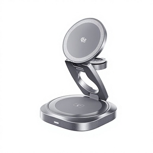 Estación de Carga Inalámbrica 3 en 1 Qi2 de 25W, de Aleación de Zinc Premium, Base de Carga Magnética Rápida de Metal para iPhone, Apple Watch y AirPods Pro - Product Image 1