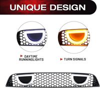Grille avant LED DRL avec clignotants séquentiels pour Ford Mustang 2013-2014, grille en nid d'abeille ABS, non compatible avec Shelby GT500