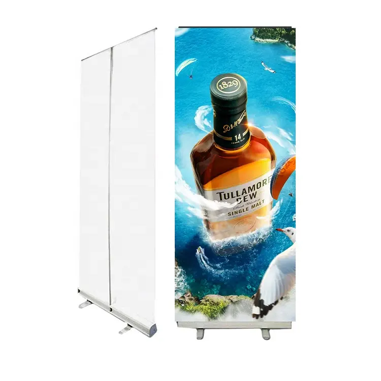 manufacturers new led double sided stand table top pull up black expolica roll up banner broad