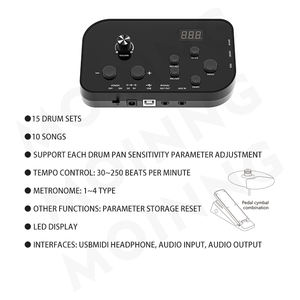 กลองอะคูสติก MOINNG MT-10B ทางเลือก: ชุดกลองไฟฟ้าจากโรงงานผู้ผลิต พร้อมฉาบ - Product Image 3