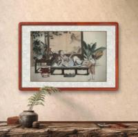 Peinture sur soie 100% peinte à la main représentant un savant chinois ancien, 50x75cm, art mural traditionnel oriental pour la décoration de la maison et des galeries