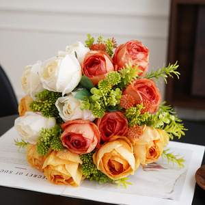 Ramo de Rosas Artificiales de 7 Cabezas, Flores de Seda Coreanas Hechas a Mano, Estilo Moderno, Decoración para Bodas y Hogar, Accesorios para el Día de San Valentín - Product Image 4
