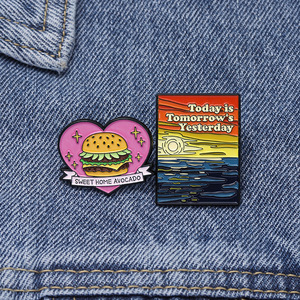 Lo scenario personalizzato del mare di oggi è domani <span class=keywords><strong>ieri</strong></span> spilla con lettere e spilla in smalto - Product Image 6