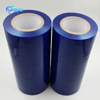 Película Protectora de PE Azul Adhesiva, Suave y Antipolvo, Moldeada por Soplado, Protector Temporal para Ventanas en Obras de Construcción