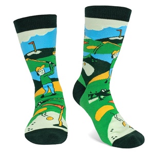Chaussettes unisexes décontractées avec <span class=keywords><strong>message</strong></span> « Je préfère jouer au golf » pour l'automne, avec logo <span class=keywords><strong>personnalisé</strong></span> sur le bas, en spandex/nylon/coton - Product Image 2
