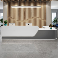 Bureau de réception de bâtiment en forme de L minimaliste haut de gamme bureau de Consultation de hall Salon de beauté Spa bureau de Service pour deux personnes