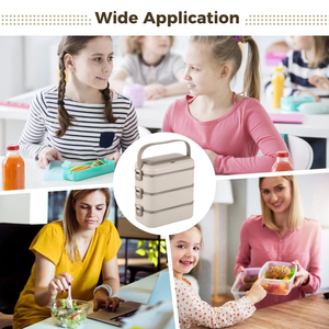 Boîte à lunch portable en acier inoxydable avec récipient alimentaire hermétique et couvercle en plastique - Product Image 4
