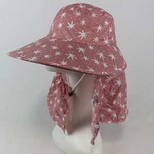 <b>Purple</b> Bucket <b>Hat</b> With Neck Flap Breathable Wide Brim Sun Protection Summer Outdoor Adult <b>Hat</b> - Product Image 5