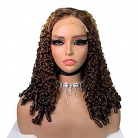 Perruque de cheveux bouclés au crochet style Spring Curly, élastique, type dreadlocks africaines, cheveux indiens, longueur moyenne, peut être permanentée et teinte