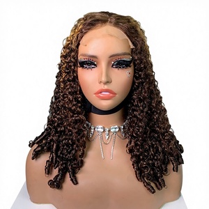 Perruque de cheveux bouclés au crochet style Spring Curly, élastique, type <span class=keywords><strong>dreadlocks</strong></span> africaines, cheveux indiens, longueur moyenne, peut être permanentée et teinte - Product Image 1