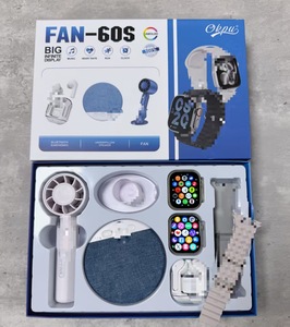 Smartwatch 60S con Ventilatore Portatile, Set Bluetooth 6 in <span class=keywords><strong>1</strong></span>, Gadget Multifunzionale per il Raffreddamento, Kit Regalo in Confezione - Product Image 4